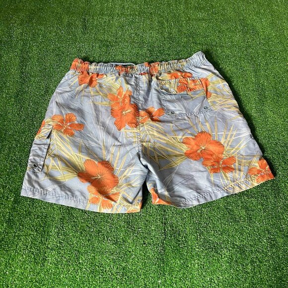 San N Sun Quick Dry Hawaiian Floral Swimwear Swim Board Short Trunks Size L - Picture 8 of 15
